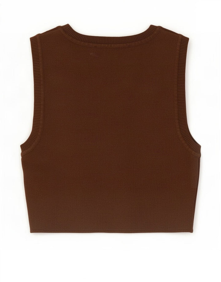 Zara ženski kratki prsluk UK 8 Small Brown