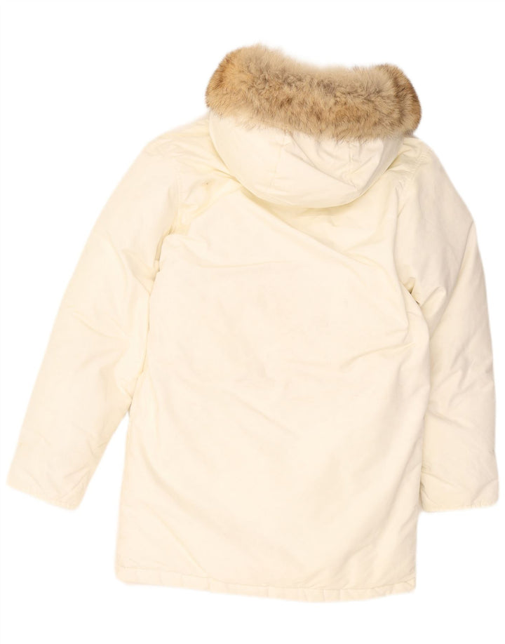 Woolrich muška podstavljena jakna s kapuljačom UK 36 Mala bijela najlonska