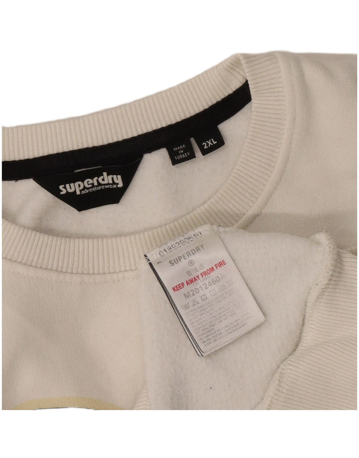 Superdry muški džemper s grafičkim motivima 2XL bijeli pamuk