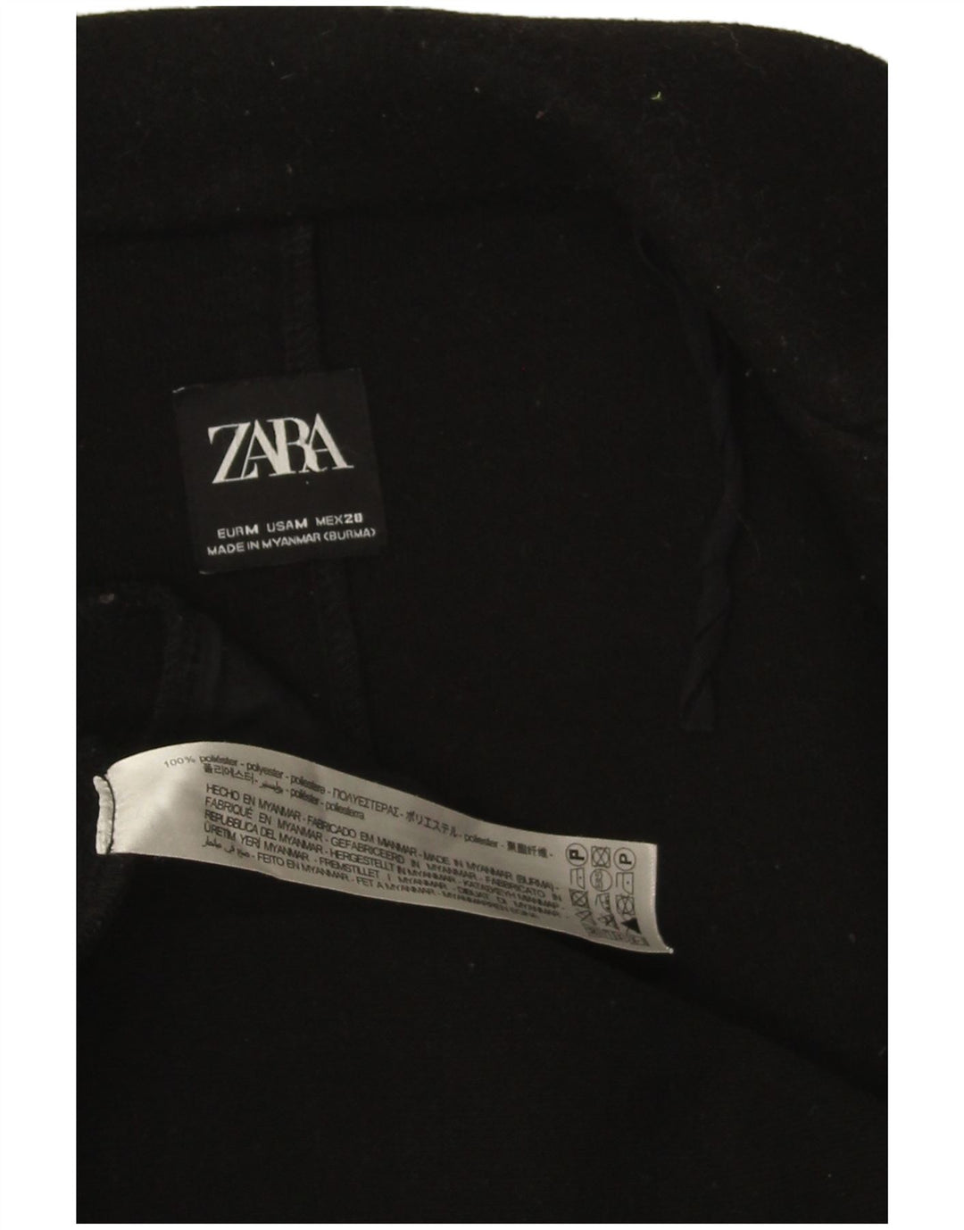 Zara ženski otvoreni kaput UK 14 srednji crni poliester