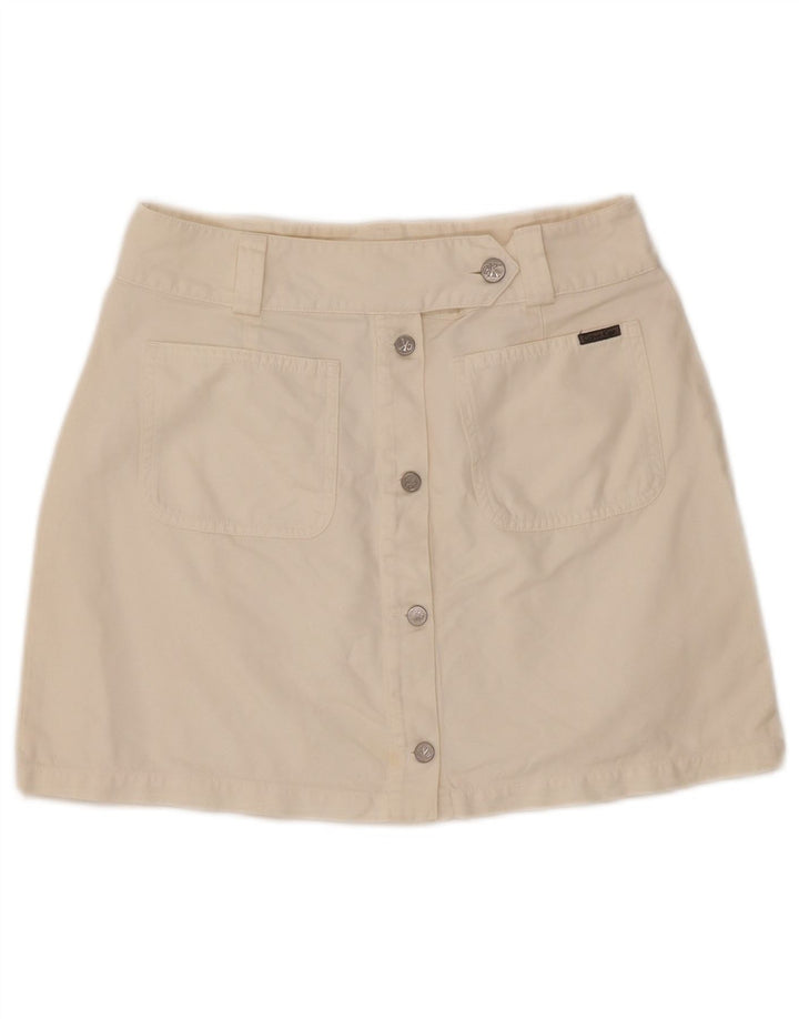 CALVIN KLEIN Ženska mini suknja W30 srednje bijele boje od pamuka