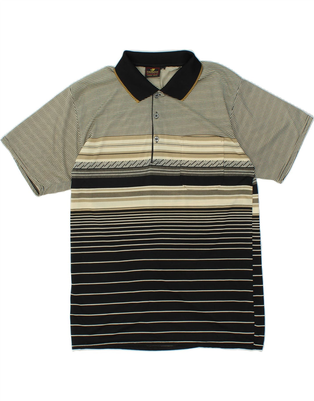 VINTAGE muška polo majica srednje sivi prugasti poliester