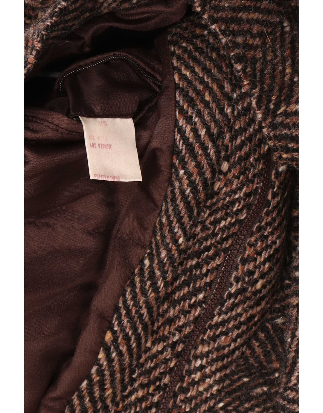Vintage muška bomber jakna vjetrovka UK 42 XL smeđa vuna riblja kost