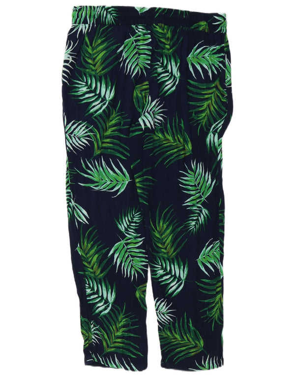 Marks & Spencer ženske ležerne hlače UK 14 velike W34 L28 tamnoplave cvjetne