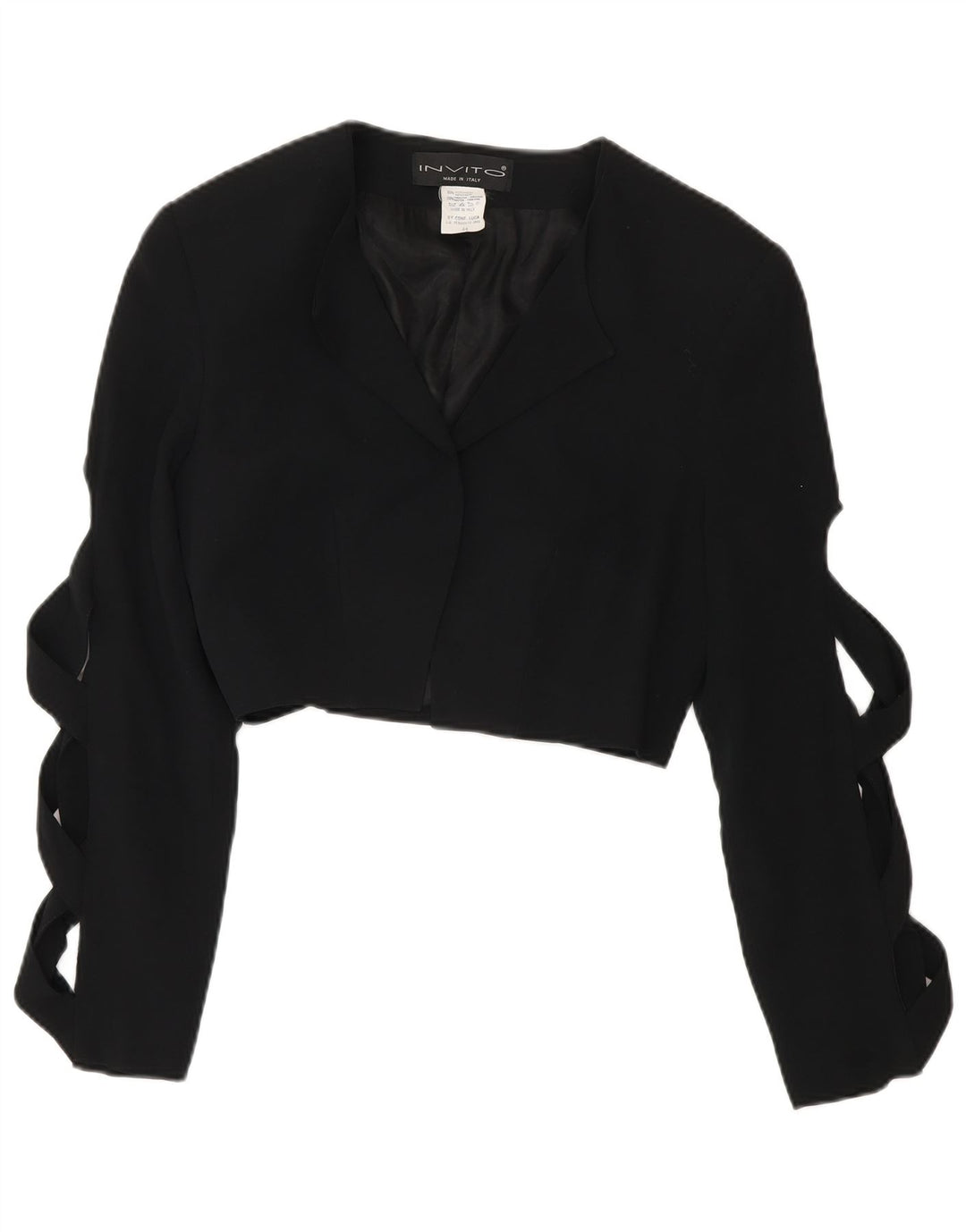 Vintage ženska bolero jakna IT 44 Srednje crni acetat