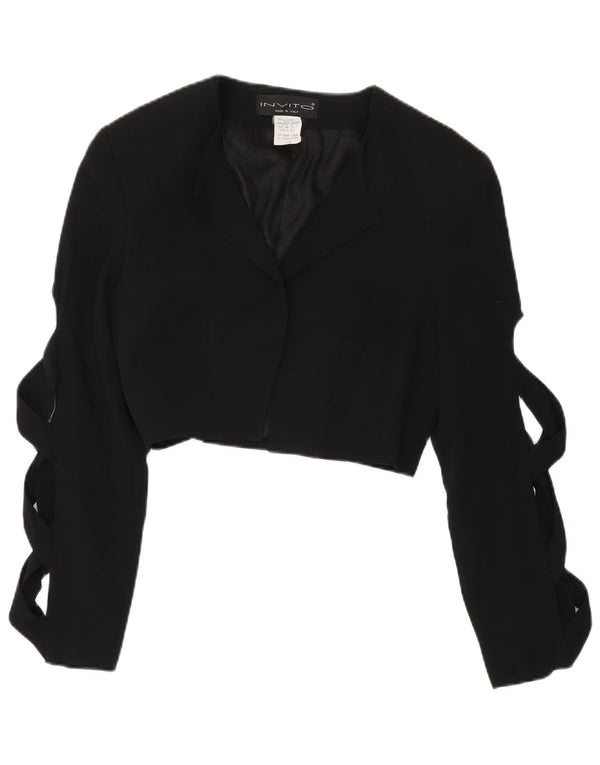 Vintage ženska bolero jakna IT 44 Srednje crni acetat