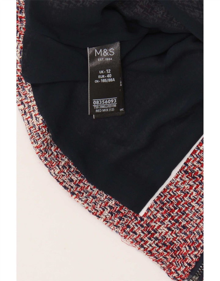 Marks & Spencer ženski kratki sako jakna UK 12 Srednje crveni flekasti pamuk