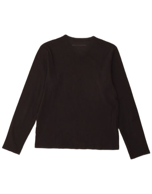 SERGIO TACCHINI Ženska majica dugih rukava UK 12 Srednje crni pamuk