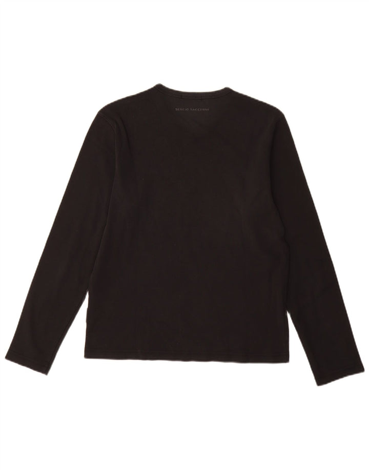 SERGIO TACCHINI Ženska majica dugih rukava UK 12 Srednje crni pamuk