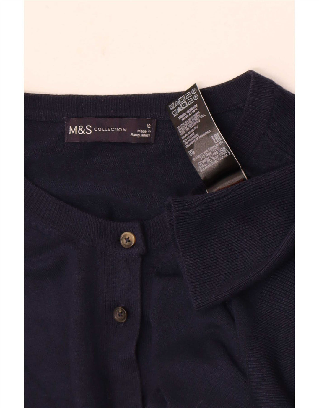 Marks & Spencer ženski kardigan pulover UK 12 srednje tamnoplava viskoza