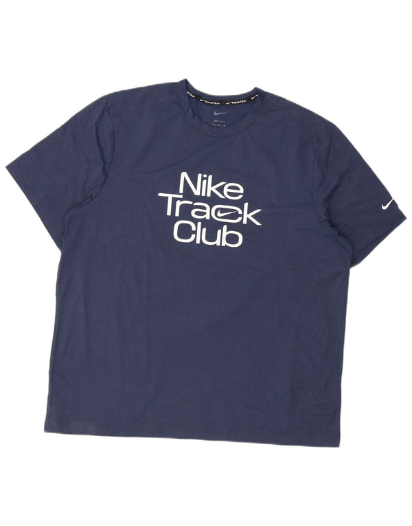 Nike Dri Fit majica kratkih rukava XL tamnoplavi poliester
