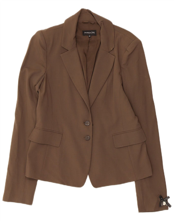 PATRIZIA PEPE Ženska jakna sa 2 gumba IT 46 Velika smeđa djevičanska vuna