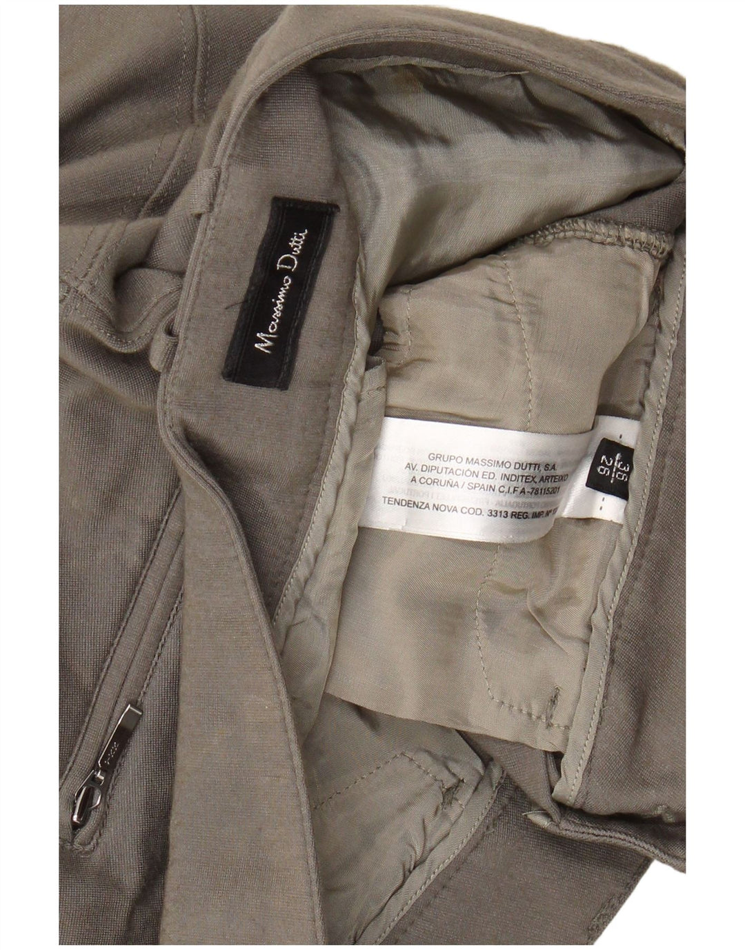 MASSIMO DUTTI Ženske uske ležerne hlače EU 36 XS W26 L29 kaki modal