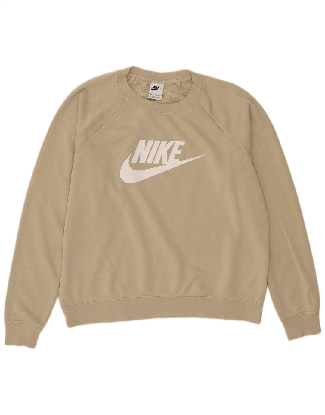 Nike Ženska prekomjerna trenirka s grafičkim motivima UK 14 srednje bež pamuk