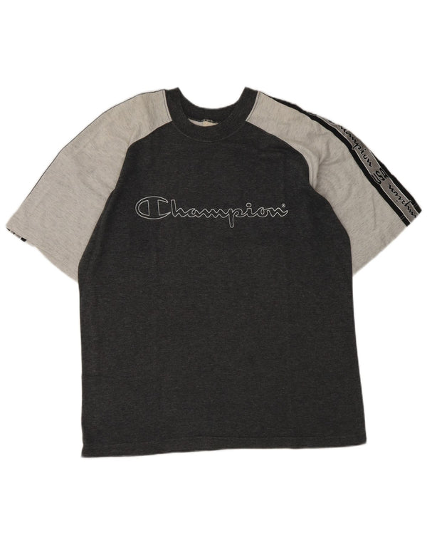 Champion gornji dio majice kratkih rukava s grafičkim motivima, mali sivi pamuk u blokovima boja