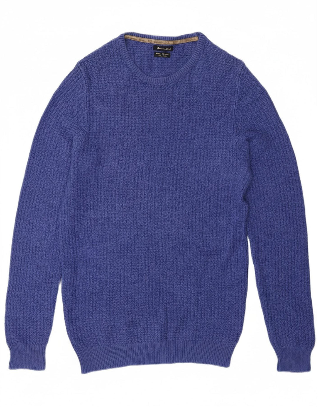 MASSIMO DUTTI Mens Crew Neck Jumper Sweater Small Blue Cotton