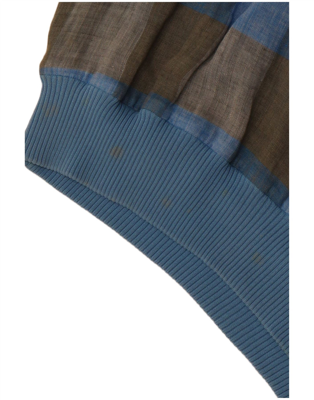 VINTAGE muška pulover košulja kratkih rukava IT 48 srednje plavi karirani lan