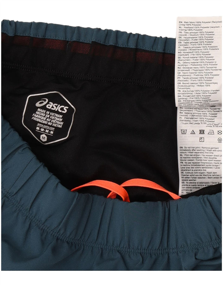 Asics muške kratke sportske hlače s grafičkim motivima srednje tamnoplave boje od poliestera