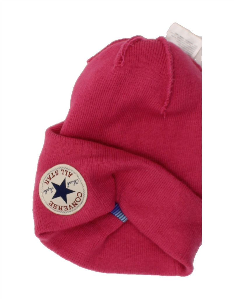 CONVERSE Girls Graphic Bobble Hat One Size Pink Colourblock Acrylic Vintage Converse and Second-Hand Converse from Messina Hembry 