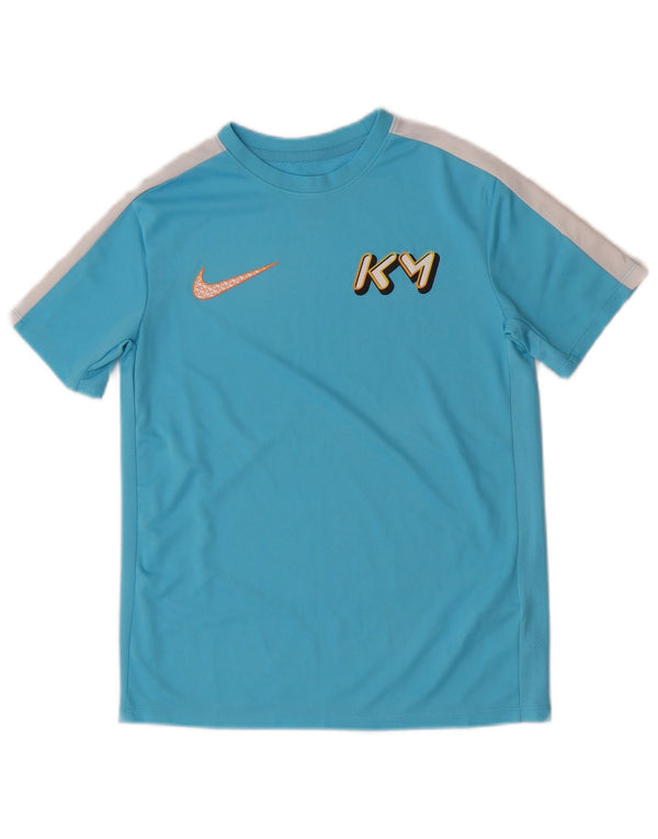 Nike Boys Graphic T-Shirt Top 12-13 Years Large Blue Colourblock Poliester
