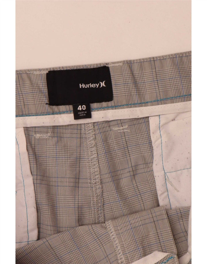 Muške kratke kargo hlače Hurley W40 XL sivi karirani poliester