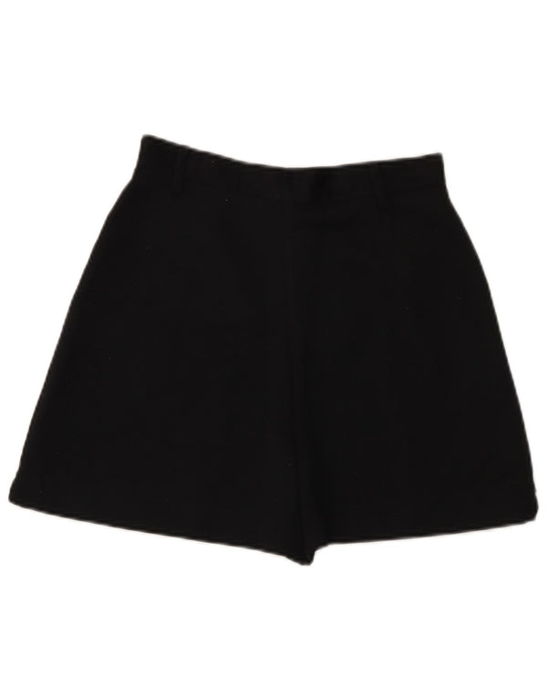 Vintage Womens High Waist Casual Shorts Small W26 Black Polyester