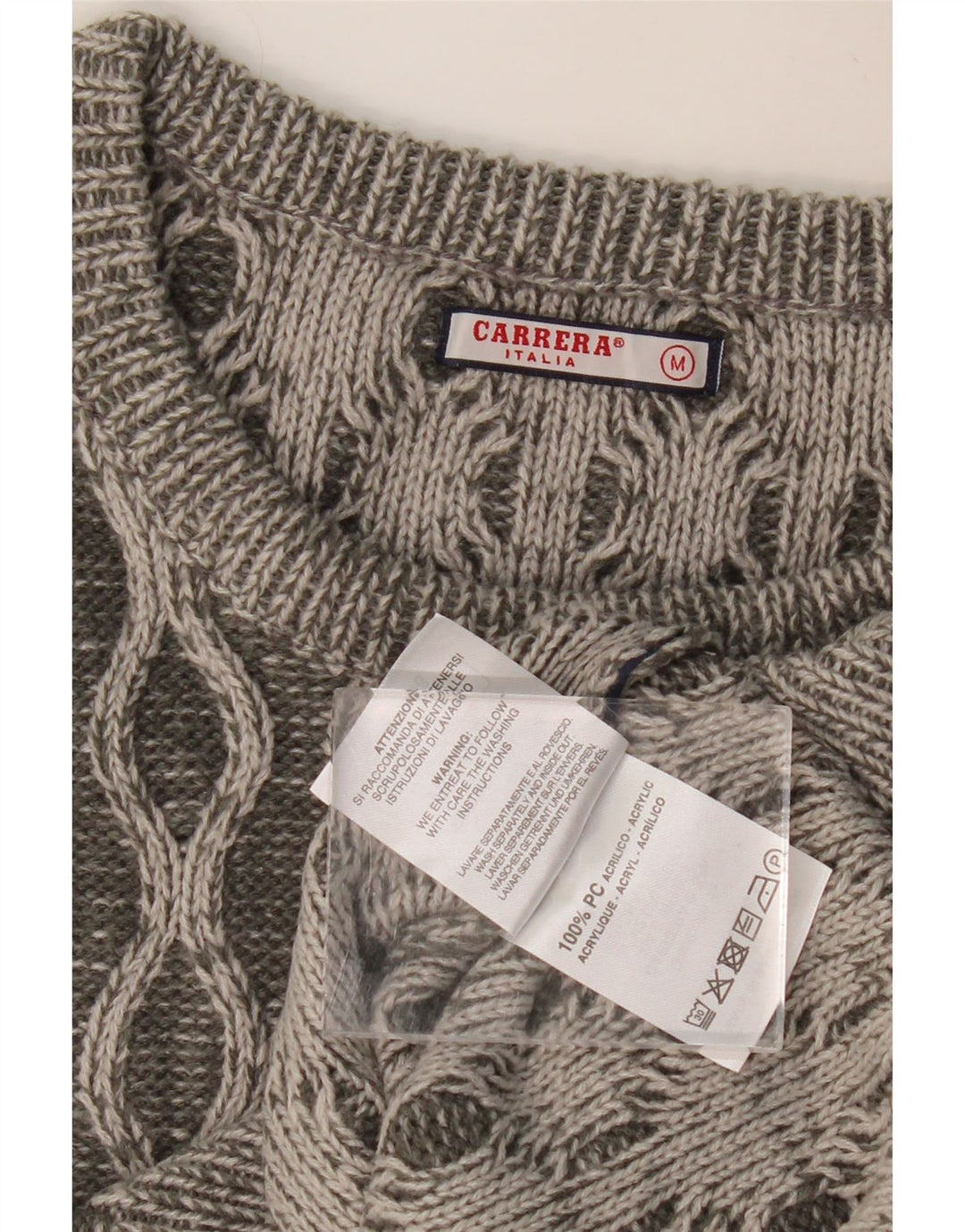 CARRERA muški džemper s okruglim izrezom srednje sivi geometrijski akril