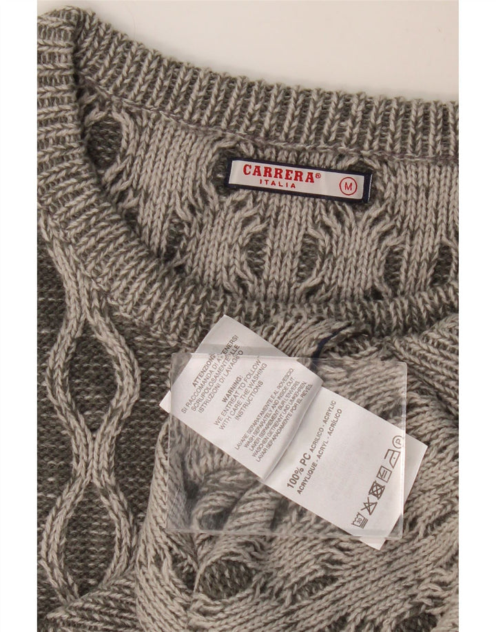 CARRERA muški džemper s okruglim izrezom srednje sivi geometrijski akril