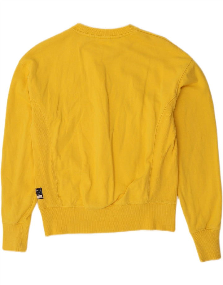 SUPERDRY Womens Oversized Sweatshirt Jumper UK 8 Small Yellow Cotton Vintage Superdry and Second-Hand Superdry from Messina Hembry 