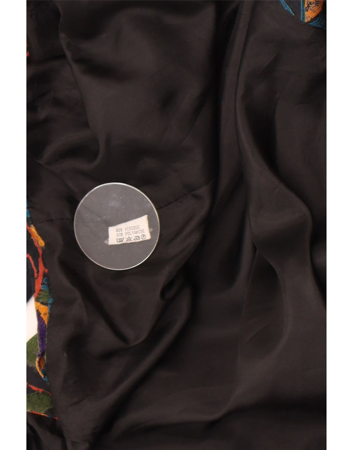 Vintage ženska bolero jakna s apstraktnim uzorkom UK 14 srednje višebojna