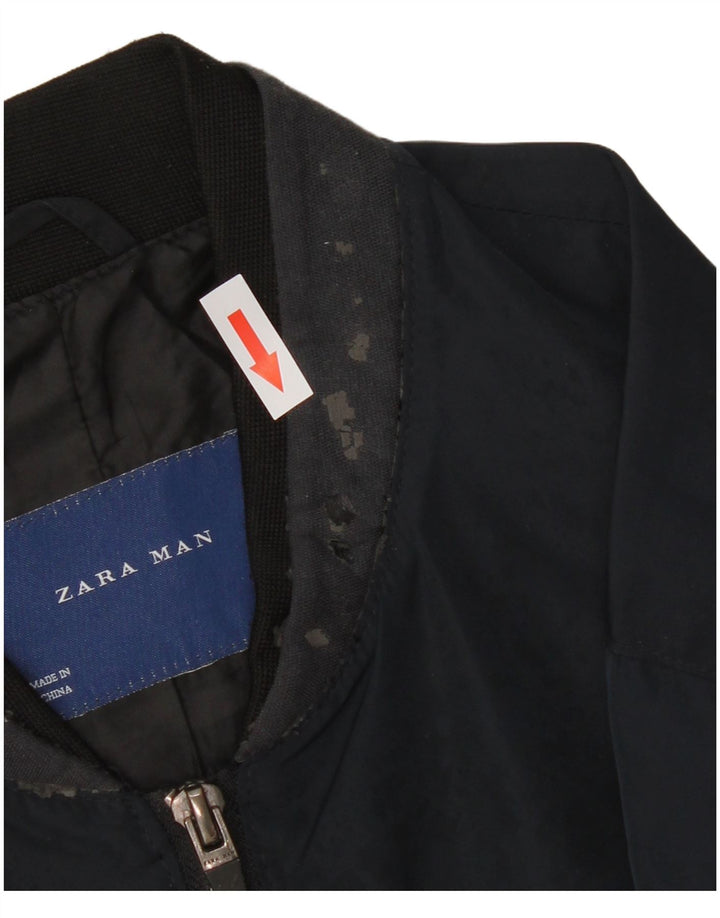 Zara muška bomber jakna UK 40 veliki tamnoplavi poliester