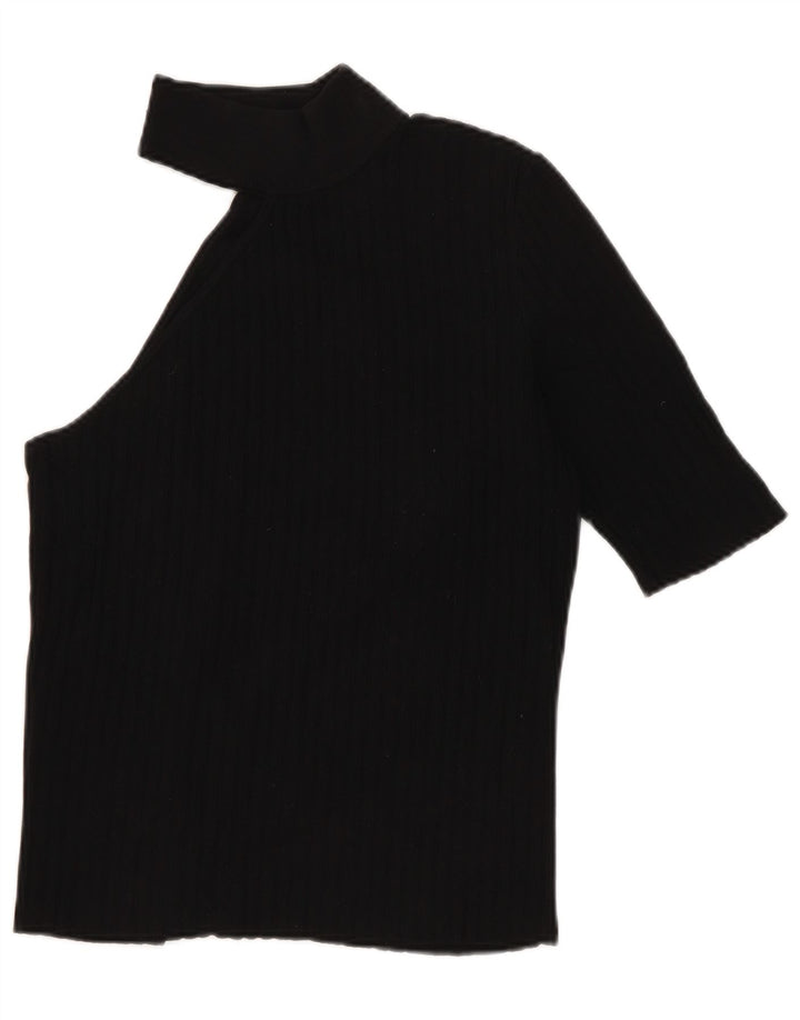 Zara ženska majica na jedno rame UK 12 Srednje crni najlon