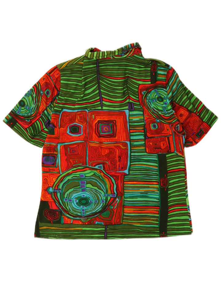 Vintage ženska polo majica UK 14 srednje raznobojna geometrijska