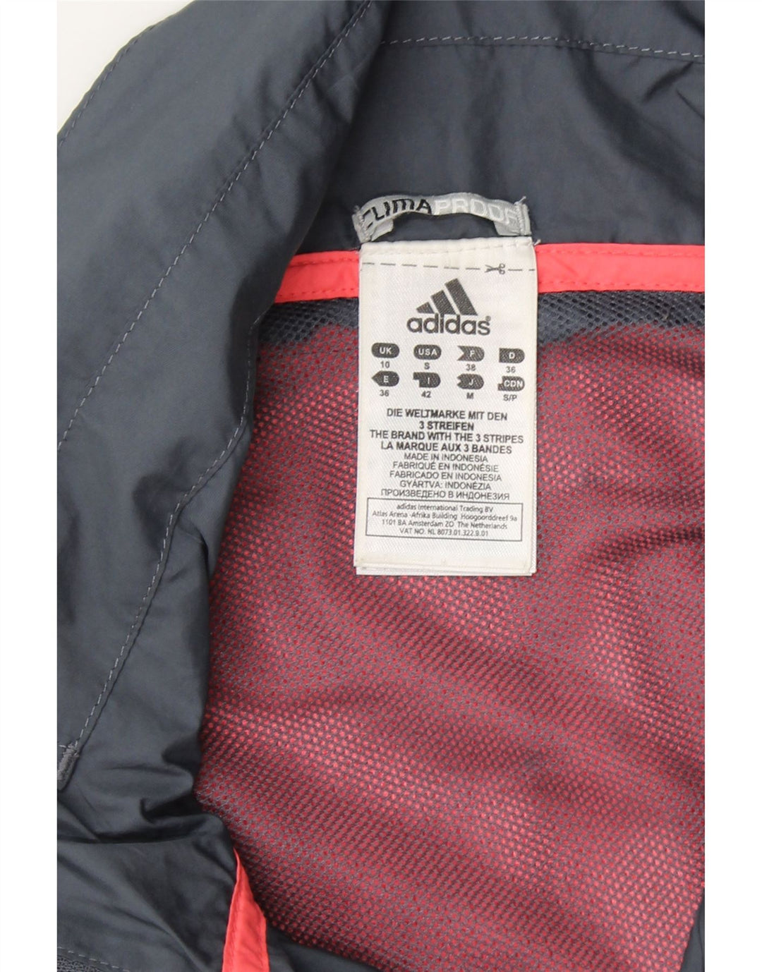 ADIDAS Womens Clima Proof Rain Jacket UK 10 Small  Navy Blue Polyester Vintage Adidas and Second-Hand Adidas from Messina Hembry 