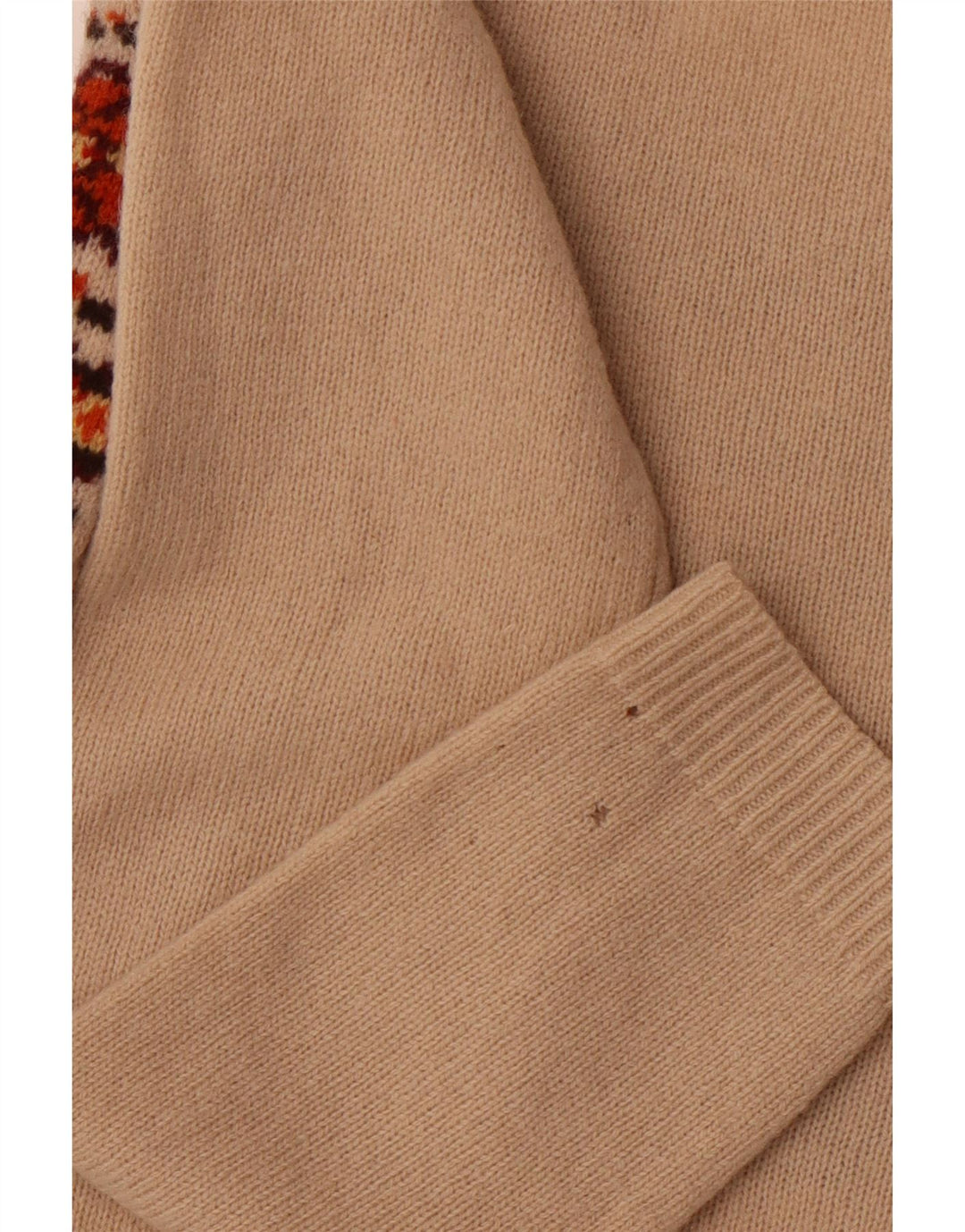 TOMMY HILFIGER Ženski džemper s morskim izrezom UK 10 Small Beige Fair Isle