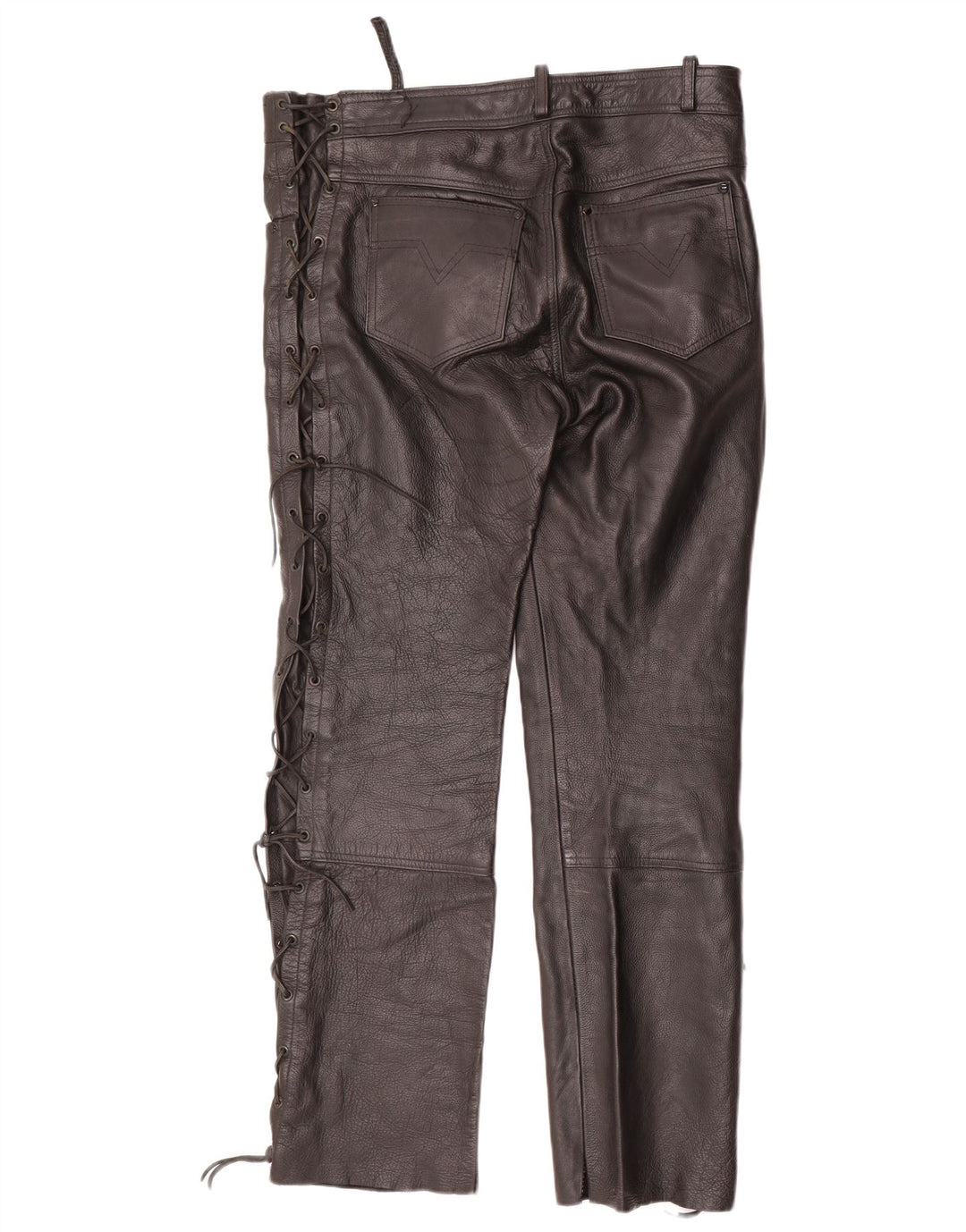 VINTAGE muške kožne hlače W34 L30 crne