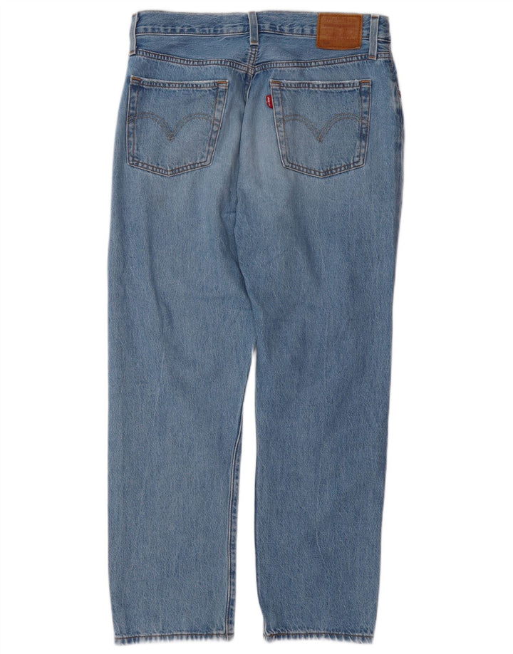 LEVI'S Ženske 501 ravne traperice s oskudima W29 L26 plavi pamuk