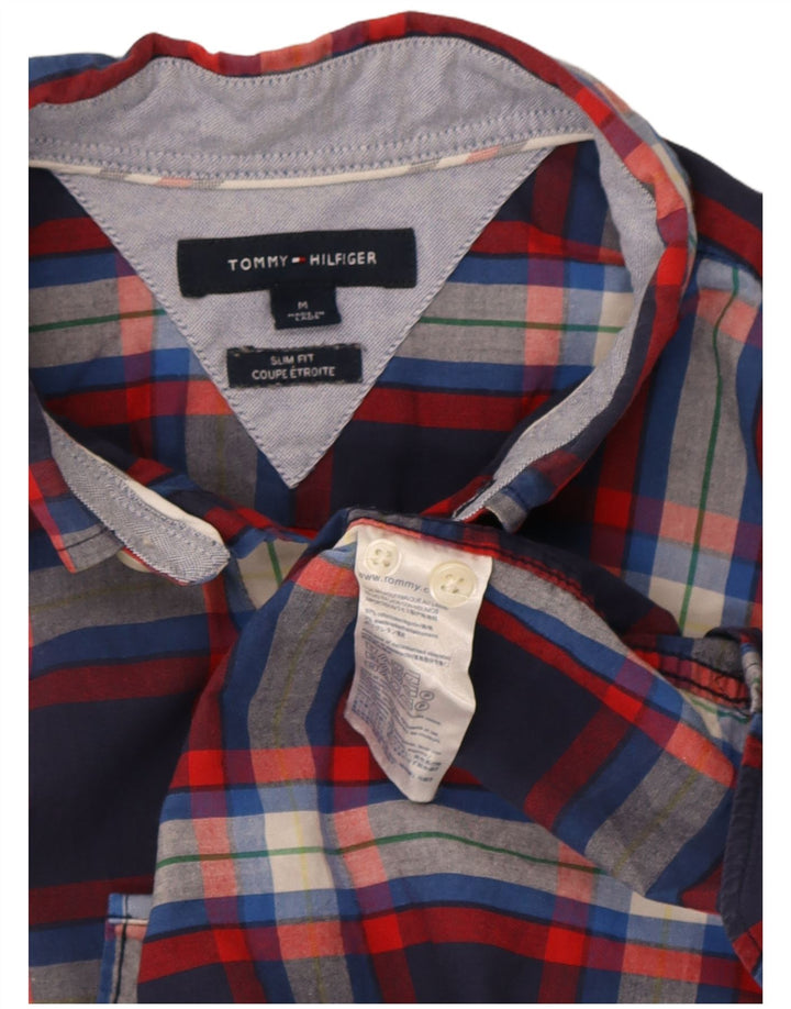 Tommy Hilfiger muška uska košulja kratkih rukava srednje tamnoplava karirana