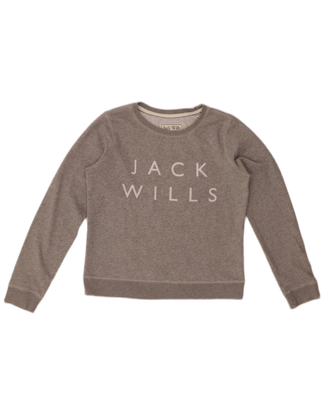 JACK WILLS Ženski džemper s grafičkim motivima UK 12 srednje sivo s pjegama