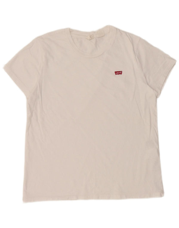 Levi's ženska majica kratkih rukava UK 12 Srednje bijeli pamuk