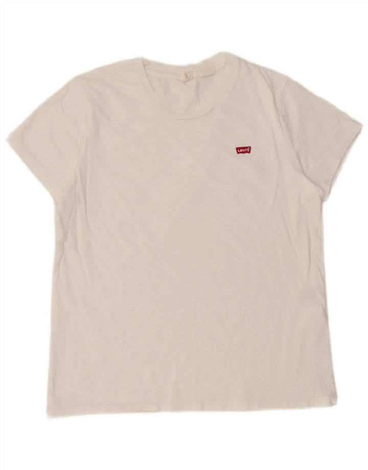 Levi's ženska majica kratkih rukava UK 12 Srednje bijeli pamuk