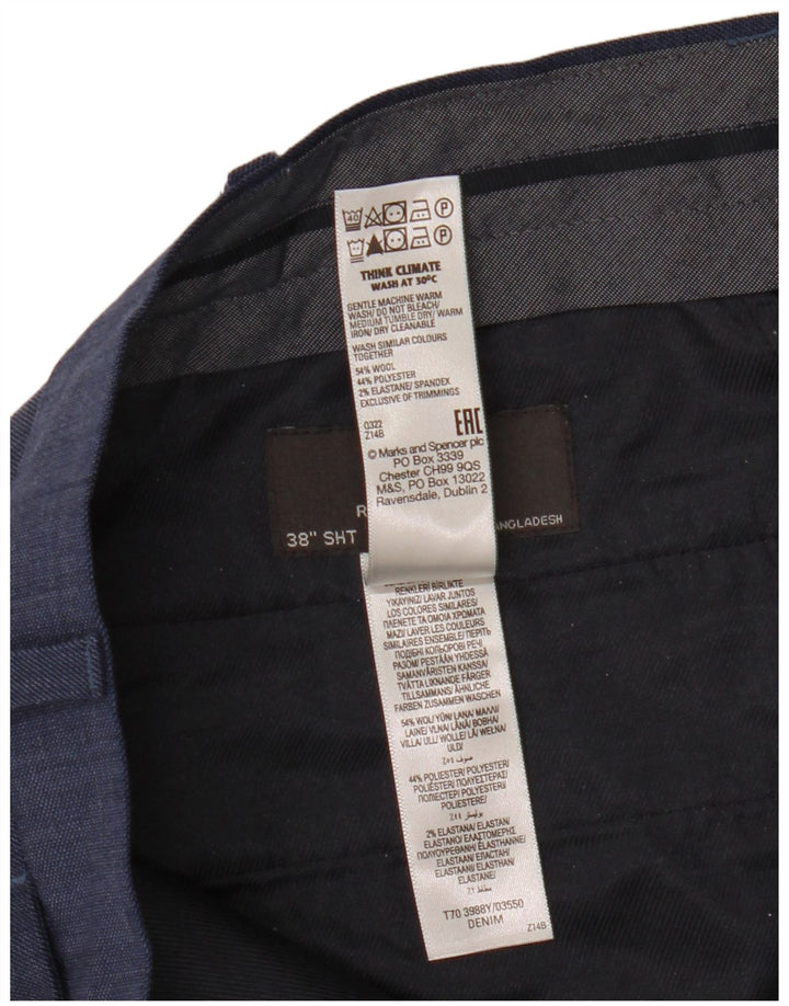 Marks & Spencer muške hlače standardnog kroja W38 L29 plava vuna