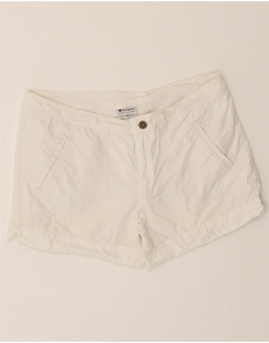 CHAMPION Womens Casual Shorts Large W34  White Cotton Vintage Champion and Second-Hand Champion from Messina Hembry 