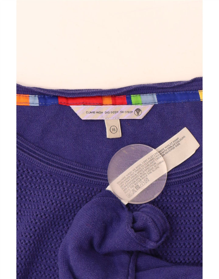 FAT FACE Ženski džemper kratkih rukava s brodskim izrezom UK 16 Veliki ljubičasti