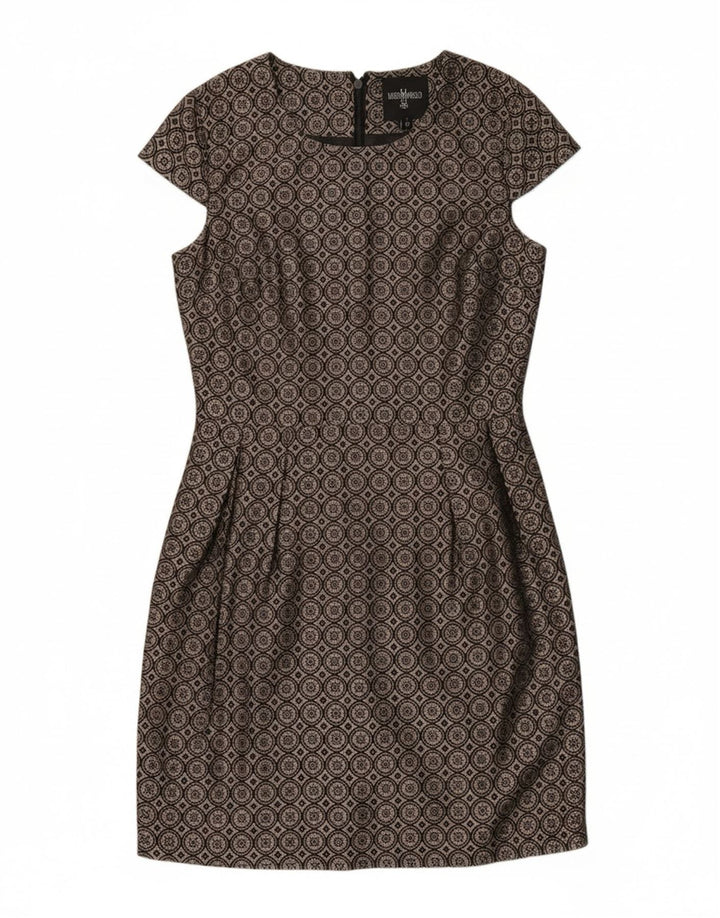 MARC ANGELO Womens Sheath Dress UK 10 Small Brown Ikat Polyester