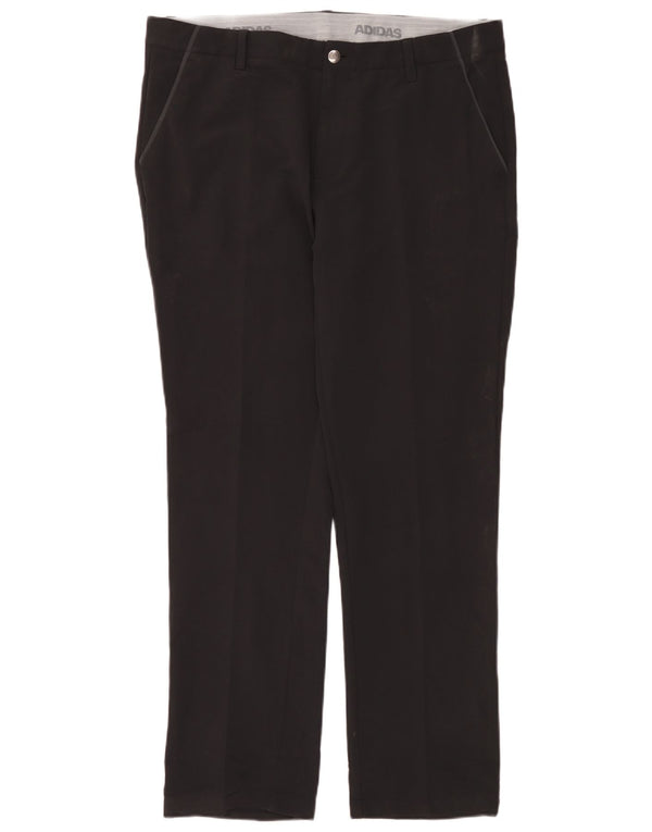Adidas muške ravne chino hlače W36 L32 crni poliester