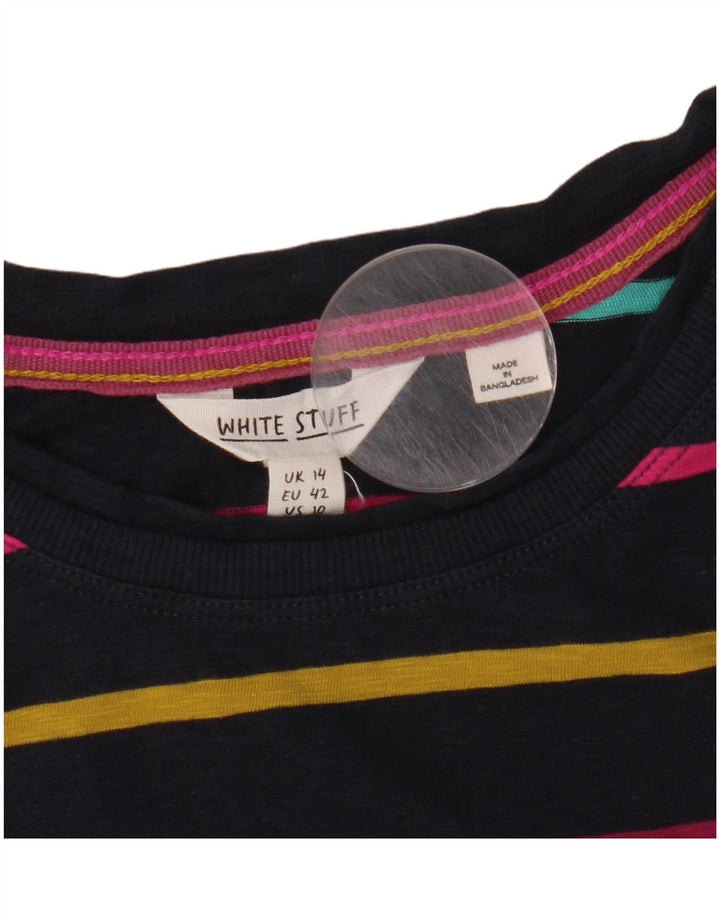 WHITE STUFF Ženska majica dugih rukava UK 14 Velika tamnoplava prugasta