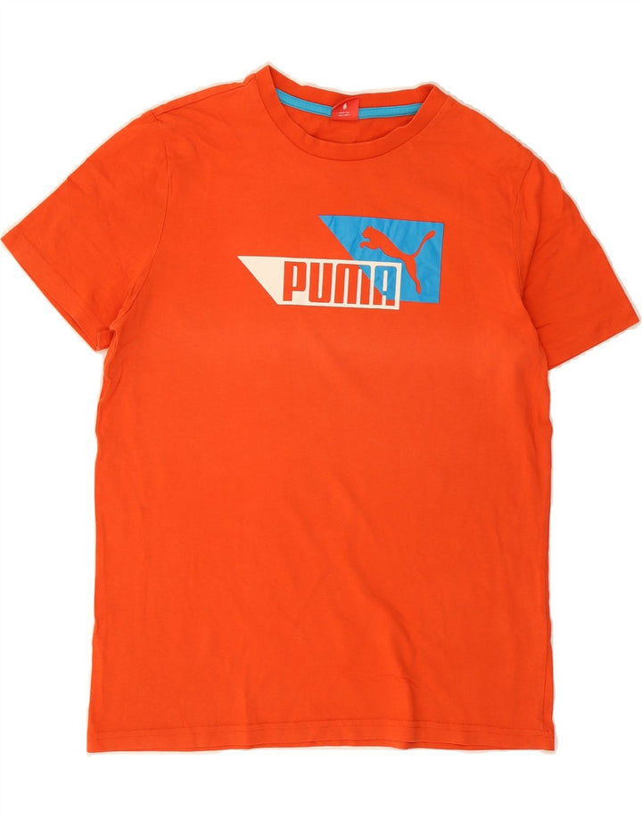 PUMA Boys Graphic T-Shirt Top 15-16 Years Orange Vintage Puma and Second-Hand Puma from Messina Hembry 
