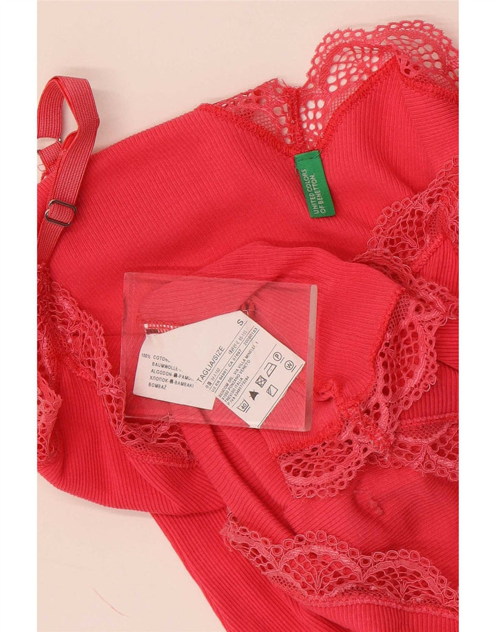 Benetton ženski Cami Top UK 8 mali ružičasti pamuk