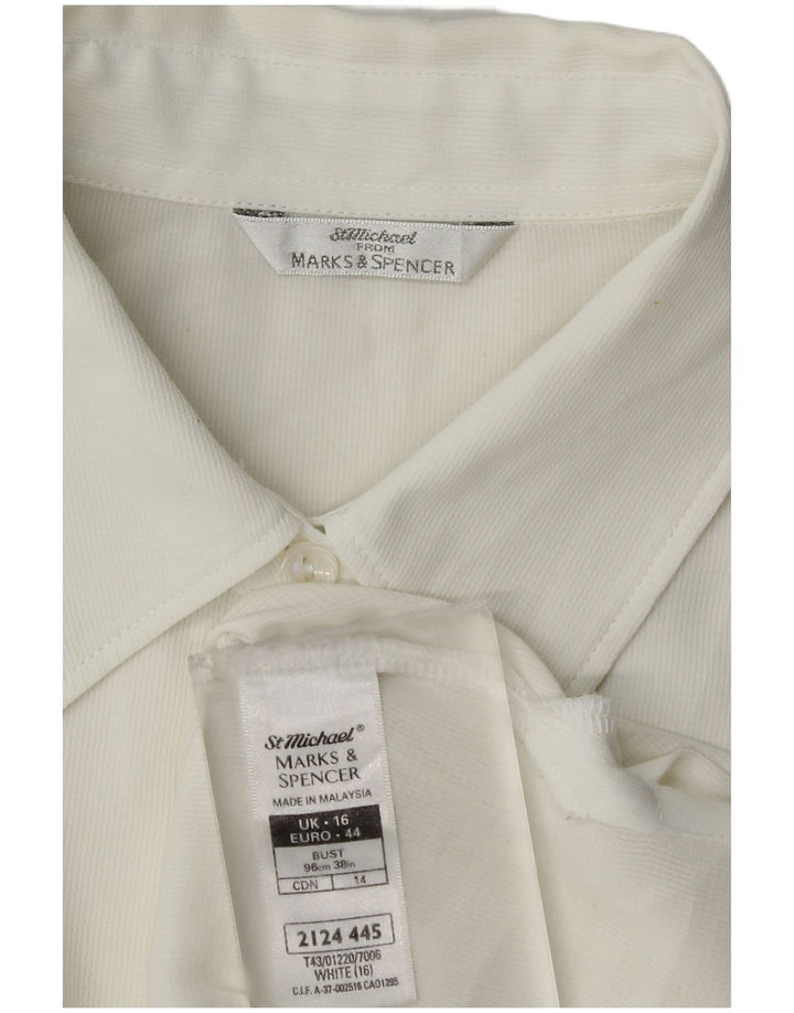 Marks & Spencer ženska košulja bez rukava UK 16 Veliki bijeli poliester